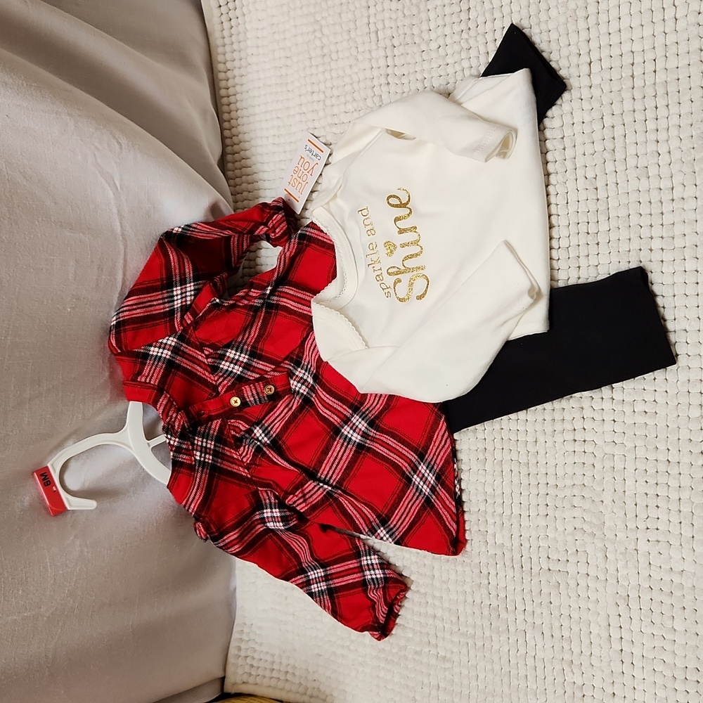 Carter's Sparkle and Shine 3 Piece Holiday Outfit Size 6M